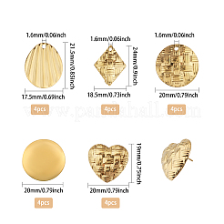 20Pcs 5 Style 304 Stainless Steel Stud Earring Findings&nbsp;STAS-CA0002-12
