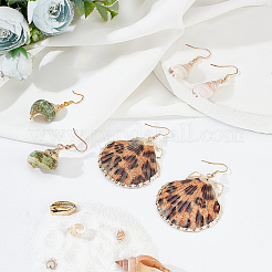 3 Pairs 3 Styles Natural Shell Dangle Earrings&nbsp;EJEW-AN0002-76
