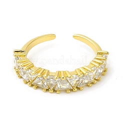 Clear Cubic Zirconia Triangle Open Cuff Ring&nbsp;RJEW-H120-06G