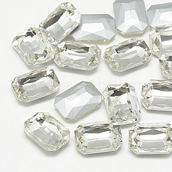 Pointed Back Glass Rhinestone Cabochons&nbsp;RGLA-T079-10x14mm