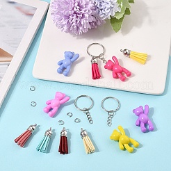 DIY Acrylic Bear Pendant Keychian Making Kits&nbsp;DIY-YW0013-17