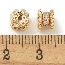 Rack Plating Brass Micro Pave Cubic Zirconia Beads&nbsp;KK-K386-03G-01