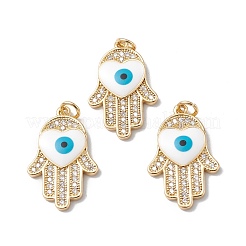 Rack Plating Brass Micro Pave Clear Cubic Zirconia Pendants&nbsp;KK-H434-34G