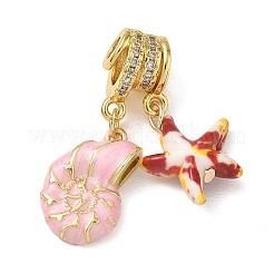 Brass Micro Pave Clear Cubic Zirconia Pendants&nbsp;CU-CBA4231-10G