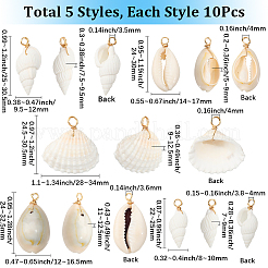 50Pcs 5 Styles Mixed Natural Shell Pendants&nbsp;FIND-SC0015-68
