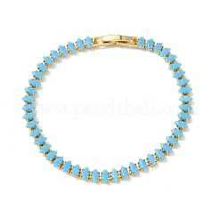 Synthetic Turquoise Tennis Bracelets&nbsp;KK-CBA964F-01G-01