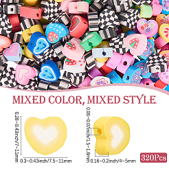 320Pcs 4 Styles Handmade Polymer Clay Beads&nbsp;CLAY-SP0001-08