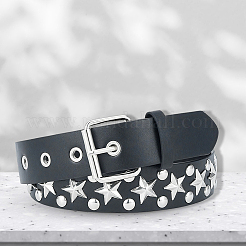 Alloy Star Rivets PU Leather Chain Belts&nbsp;DIY-WH20007-291A