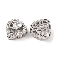 Brass Micro Pave Clear Cubic Zirconia Beads&nbsp;KK-S389-23P