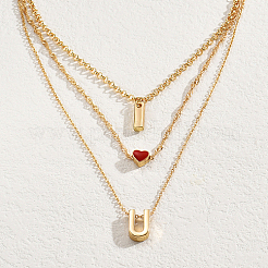 Iron Cable Chains 3 Layer Necklaces&nbsp;AX4550