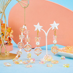 90Pcs 9 Styles Two Tone Transparent Acrylic Beads&nbsp;MACR-TA0002-11