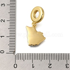 Rack Plating Brass White & Blue Enamel European Dangle Charms&nbsp;KK-M079-21C-G