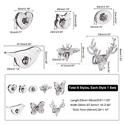 8 Sets 8 Styles Zinc Alloy Bag Twist Lock Accessories&nbsp;FIND-PH0002-23P