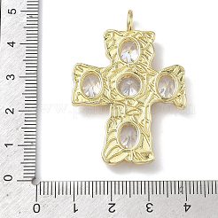 Brass Micro Pave Clear Cubic Zirconia Pendants&nbsp;KK-P349-02G