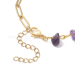 3Pcs 3 Styles Synthetic Turquoise & Natural Rose Quartz & Amethyst Chip Bead Link Chain Bracelet Making&nbsp;AJEW-JB01400
