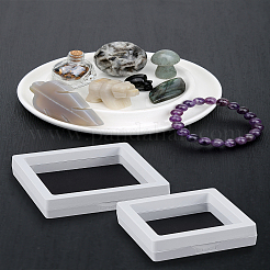 2Pcs 2 Styles Square Transparent PE Thin Film Suspension Jewelry Display Box&nbsp;CON-LP0001-44A