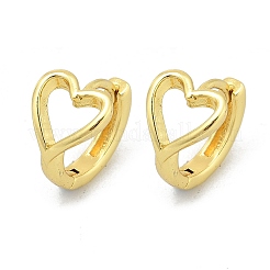 Hollow Heart Brass Hoop Earrings&nbsp;EJEW-D311-098G