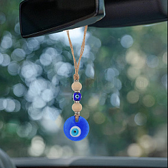 1Pc Glass Blue Evil Eye Pendant Decorations&nbsp;HJEW-CN0001-42A