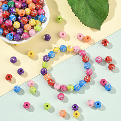 500Pcs Plating Acrylic Beads&nbsp;PACR-SP0001-09B