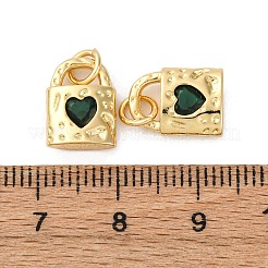 Brass Micro Pave Cubic Zirconia Pendants&nbsp;KK-P308-13G