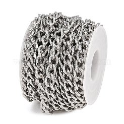 304 Stainless Steel Textured Curb Chains&nbsp;CHS-P028-10P