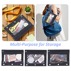 PE Plastic Pencil Pouch for 3 Rings Binder&nbsp;OFST-WH0004-153B-01