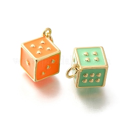 Rack Plating Brass Enamel Pendants&nbsp;KK-M296-04G