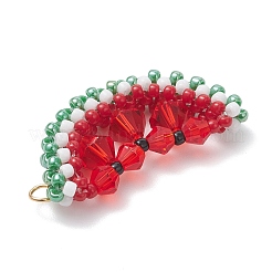 TOHO Glass Seed Beaded Watermelon Pendants&nbsp;PALLOY-MZ01124