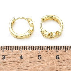 Brass Micro Pave Cubic Zirconia Hoop Earrings&nbsp;KK-CBA30C7-18G