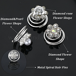 60Pcs 3 Styles Spiral Hair Pin Coil Iron Hair Accessories&nbsp;OHAR-SP0001-10B