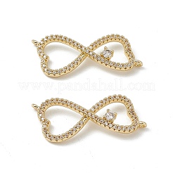 Brass Micro Pave Clear Cubic Zirconia Connector Charms&nbsp;KK-E068-VB392