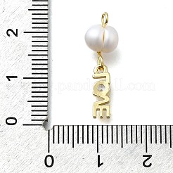Brass Micro Pave Cubic Zirconia Pendants&nbsp;KK-B132-04G