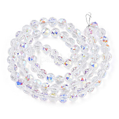 Electroplate Transparent Glass Beads Strands&nbsp;EGLA-N002-34C-C03