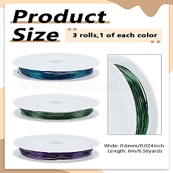 18M 3 Colors Round Copper Beading Wire for Jewelry Making&nbsp;CWIR-LP0001-14