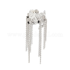 Alloy & Iron Cable Chain & Rhinestone Cuff Open Rings for Women&nbsp;WG73A24-01