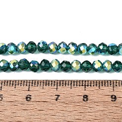 AB Color Plated Transparent Glass Rondelle Beads Strands&nbsp;EGLA-T029-4mm-10F