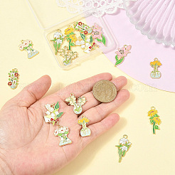 16Pcs 8 Styles Alloy Enamel Pendants&nbsp;ENAM-YW0009-07