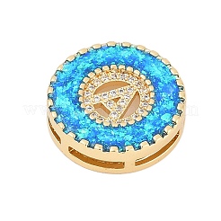 Brass Micro Pave Cubic Zirconia Slide Charms&nbsp;KK-I723-51G-01
