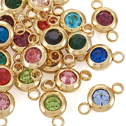 34Pcs 17 Colors 304 Stainless Steel Rhinestone Connector Charms&nbsp;STAS-TA0002-24