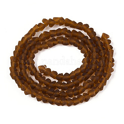 Frosted Transparent Glass Beads Strands&nbsp;GLAA-N016-4mm-01