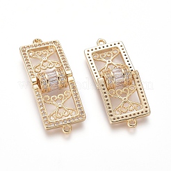 Brass Micro Pave Cubic Zirconia Links Connectors&nbsp;ZIRC-I032-21G-A
