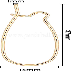 Brass Hoop Earrings Findings&nbsp;KK-BC0005-27G