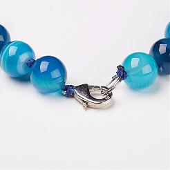 Natural Dyed Agate Beads Necklaces&nbsp;NJEW-F139-6mm-14