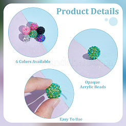 AHADERMAKERS 60pcs 6 colors Resin Rhinestone Beads&nbsp;RESI-GA0001-26