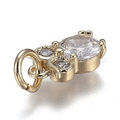 Brass Micro Pave Clear Cubic Zirconia Pendants&nbsp;ZIRC-Z003-03G