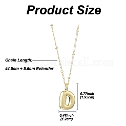 1Pc Initial Letter Brass Pendant Necklaces&nbsp;NJEW-YW0001-24D