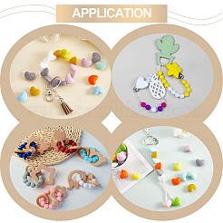 100Pcs Heart Silicone Beads for Keychain Making Cute Silicone Beads Bulk Silicone Bead Kit for Jewelry DIY Craft Making&nbsp;JX310A