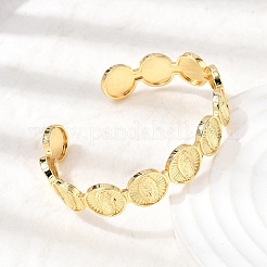 Religion Brass Open Cuff Bangles&nbsp;BJEW-K296-02B-G