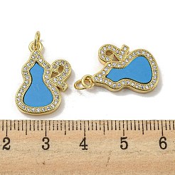 Brass Micro Pave Cubic Zirconia Pendants&nbsp;KK-H457-05G-02