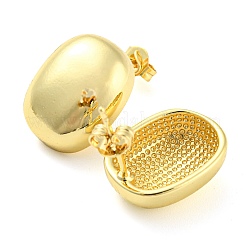 Rack Plating Brass Oval Stud Earrings&nbsp;EJEW-P242-02G